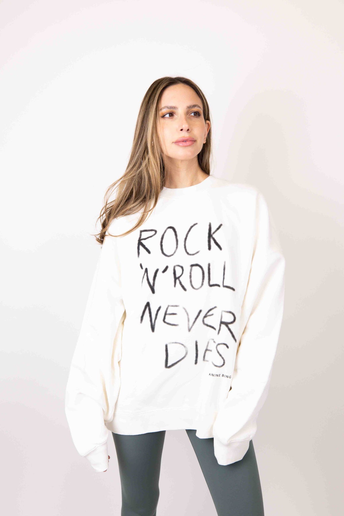 Anine Bing Miles Sweatshirt Rock N Roll cake