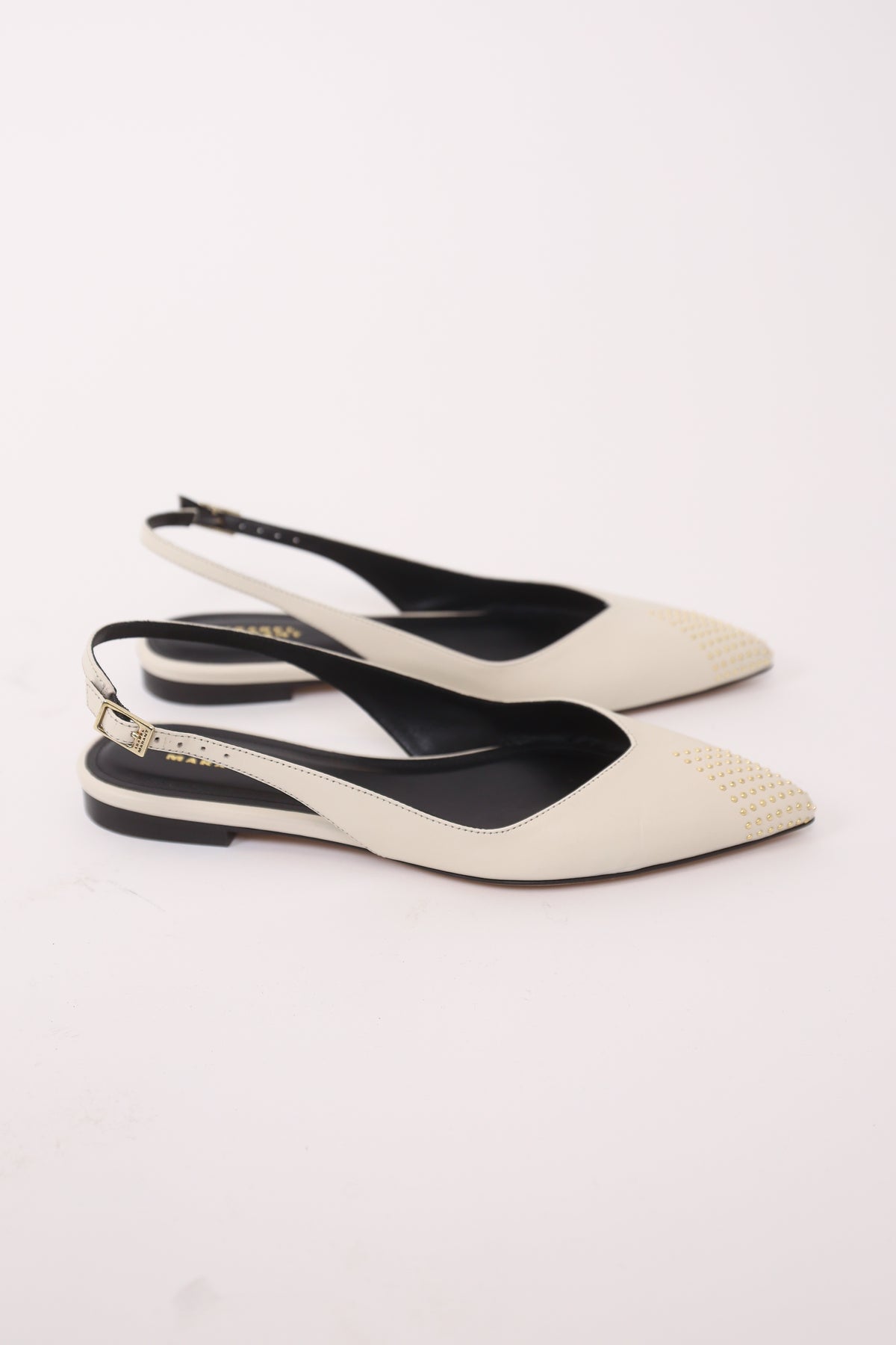 フラットシューズ Isabel Marant Branee Slingback Branee studded leather slingback flats in black - Isabel