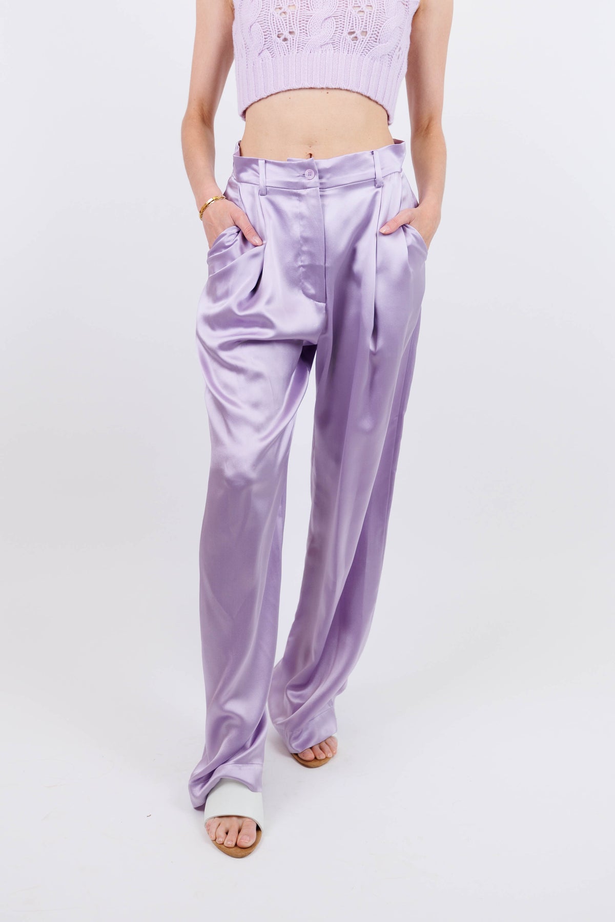 Pleated Silk Pant