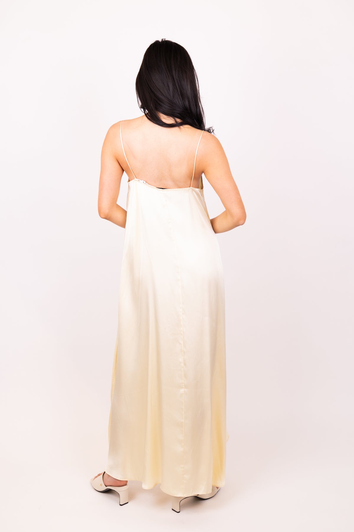 anine bing gold dress Anine Bing Mae Dress in Butter Yellow