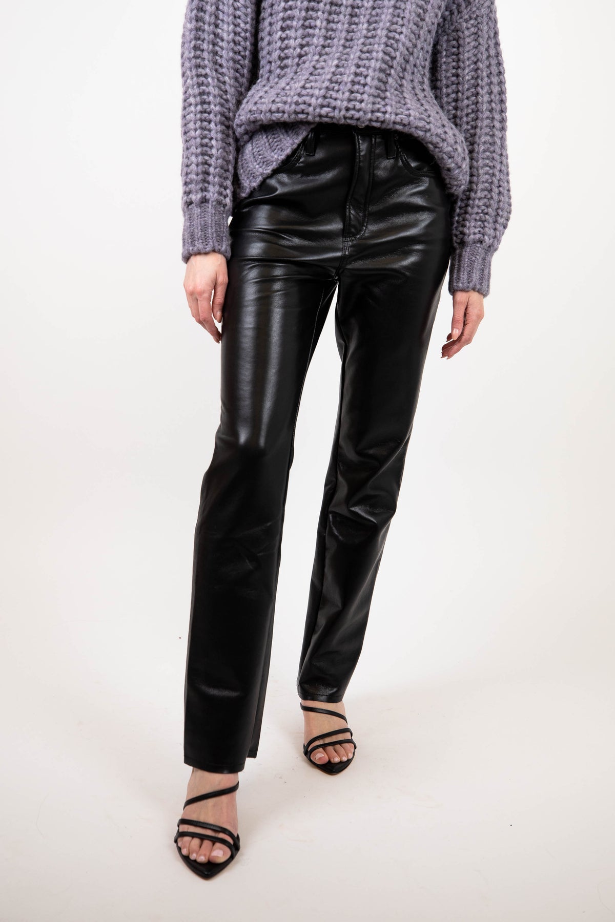 FRAME Le High 'n' Tight stretch-leather straight-leg pants