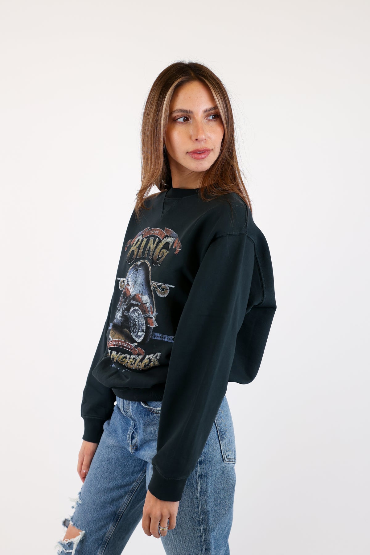 Anine Bing Ramona Sweatshirt Biker cake