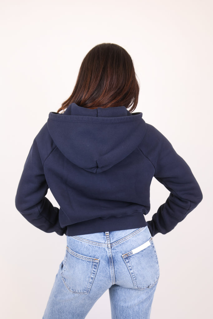 Shrunken Raglan Zip Up Hoodie