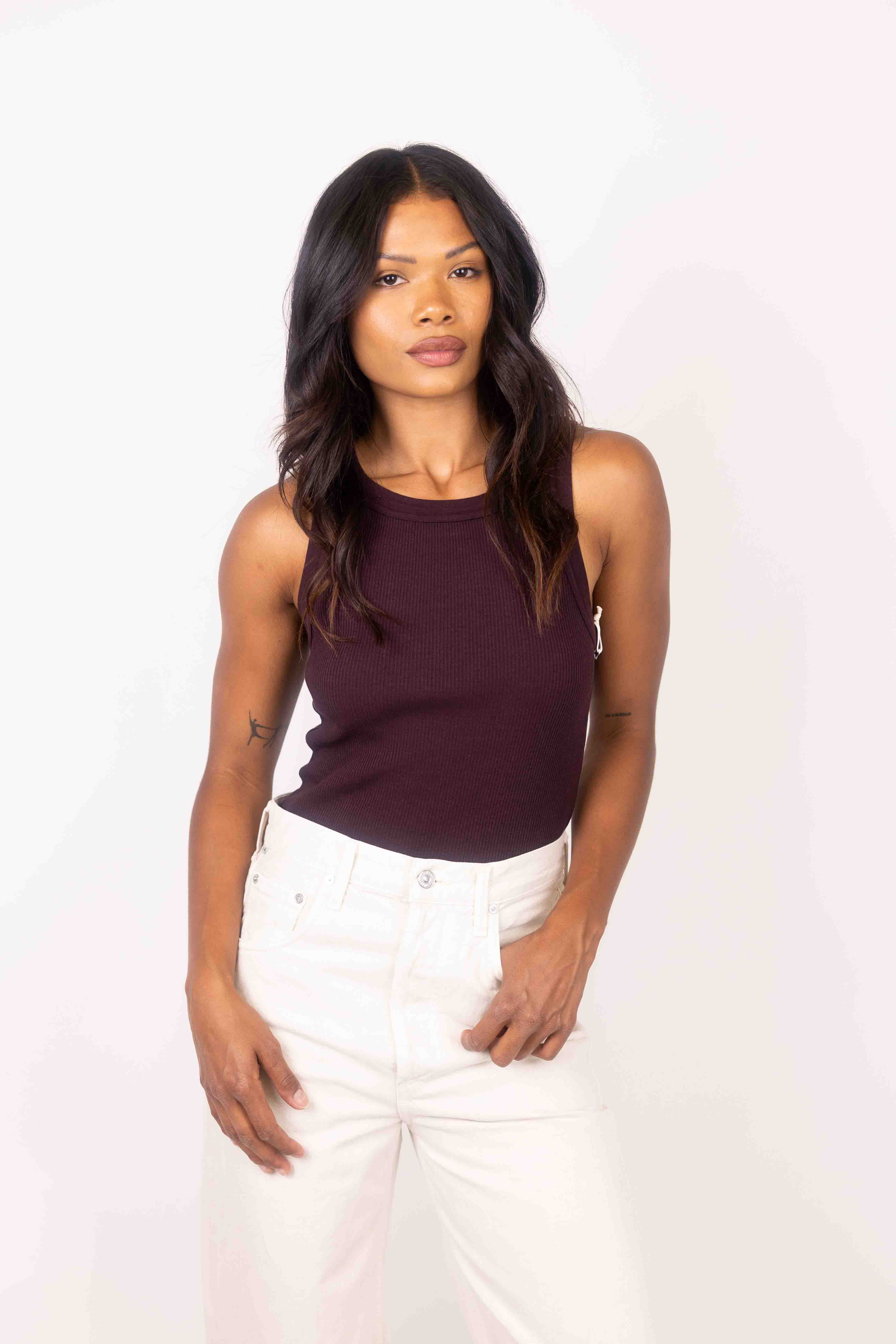 ドゥーズィエムクラス　ISABEL RIB TANK Isabel Rib Tank in Manuka – Serafina