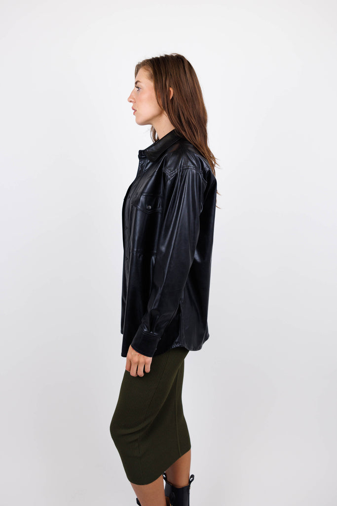 Berny Faux Leather Shirt