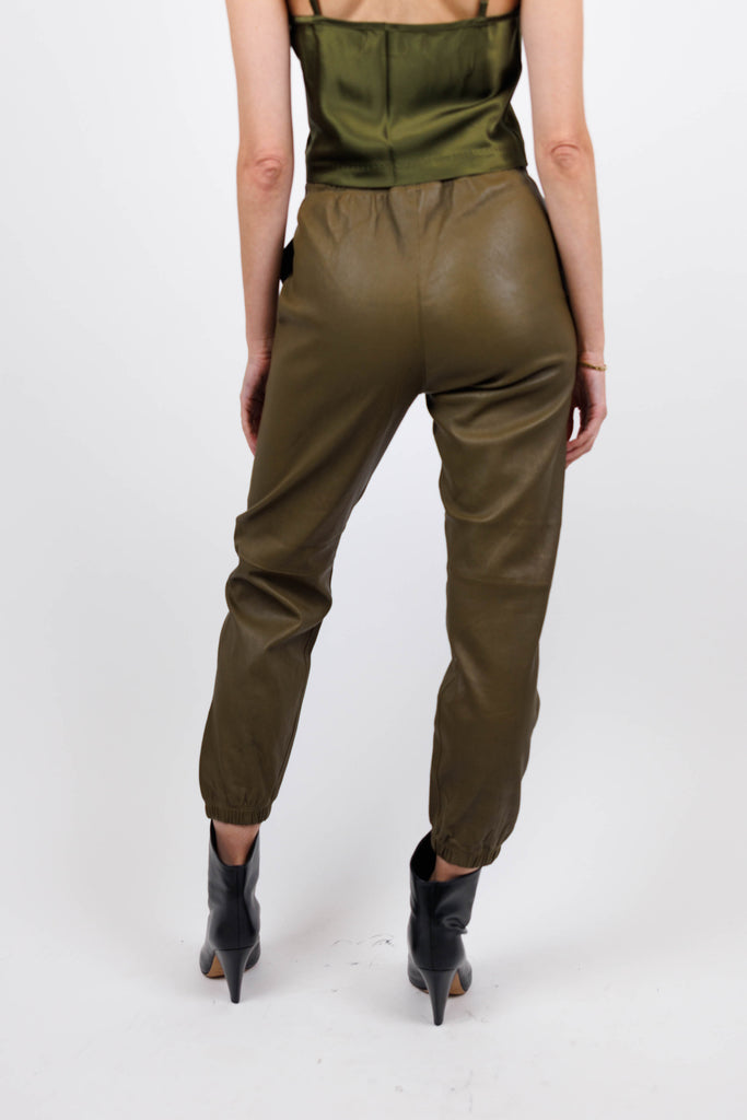 Leather Drawstring Sweatpant