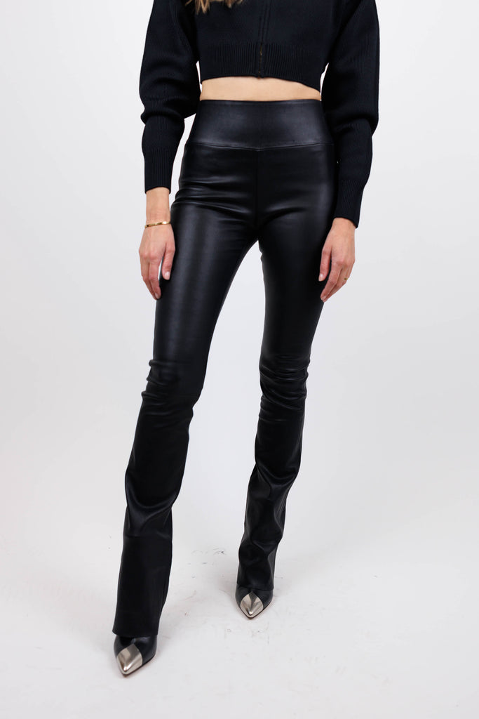 Leather Micro Flare Pant