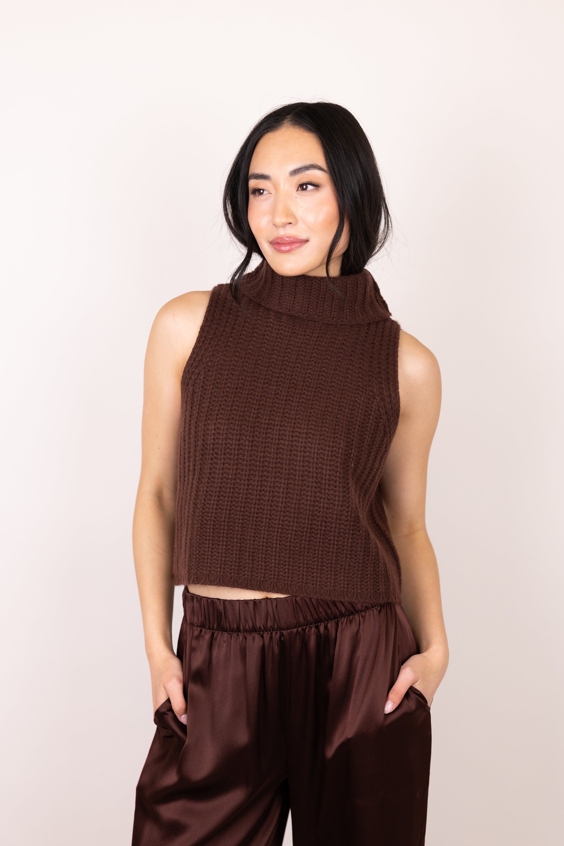 Sablyn Saige Cropped Turtleneck Cinnabar | cake