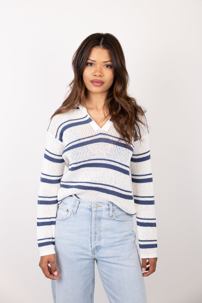 Racked Ribbed Stripe Pullover