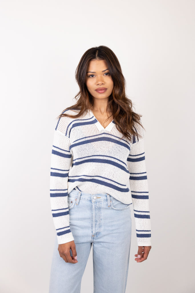 Racked Ribbed Stripe Pullover