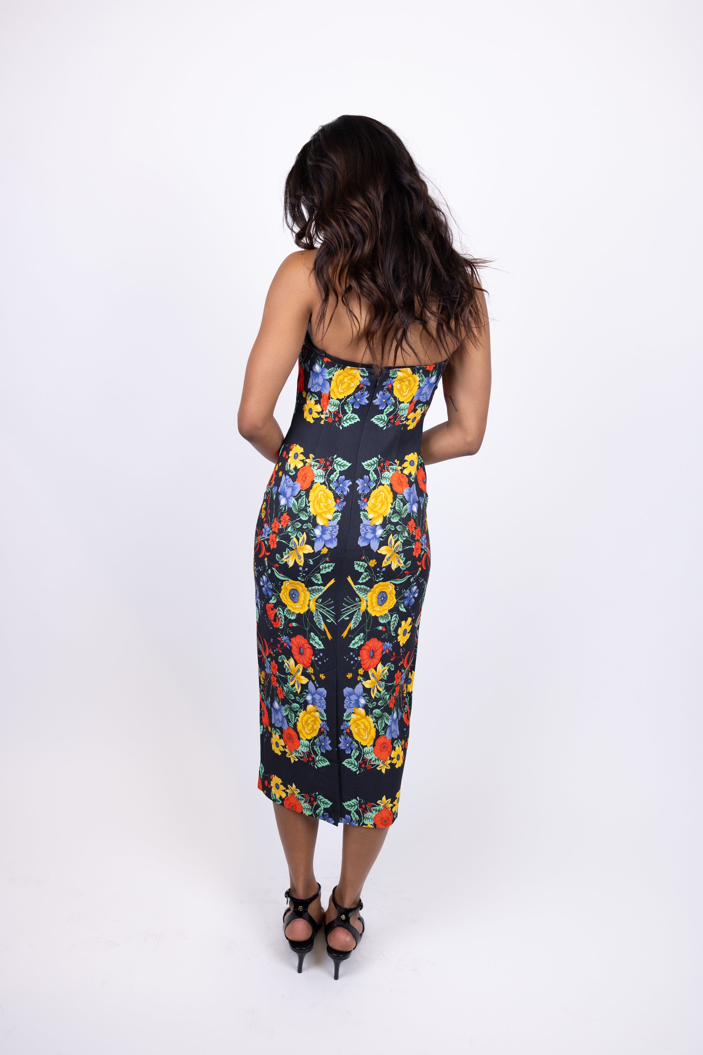 cara cara leah strapless floral midi dress Leah Midi Dress