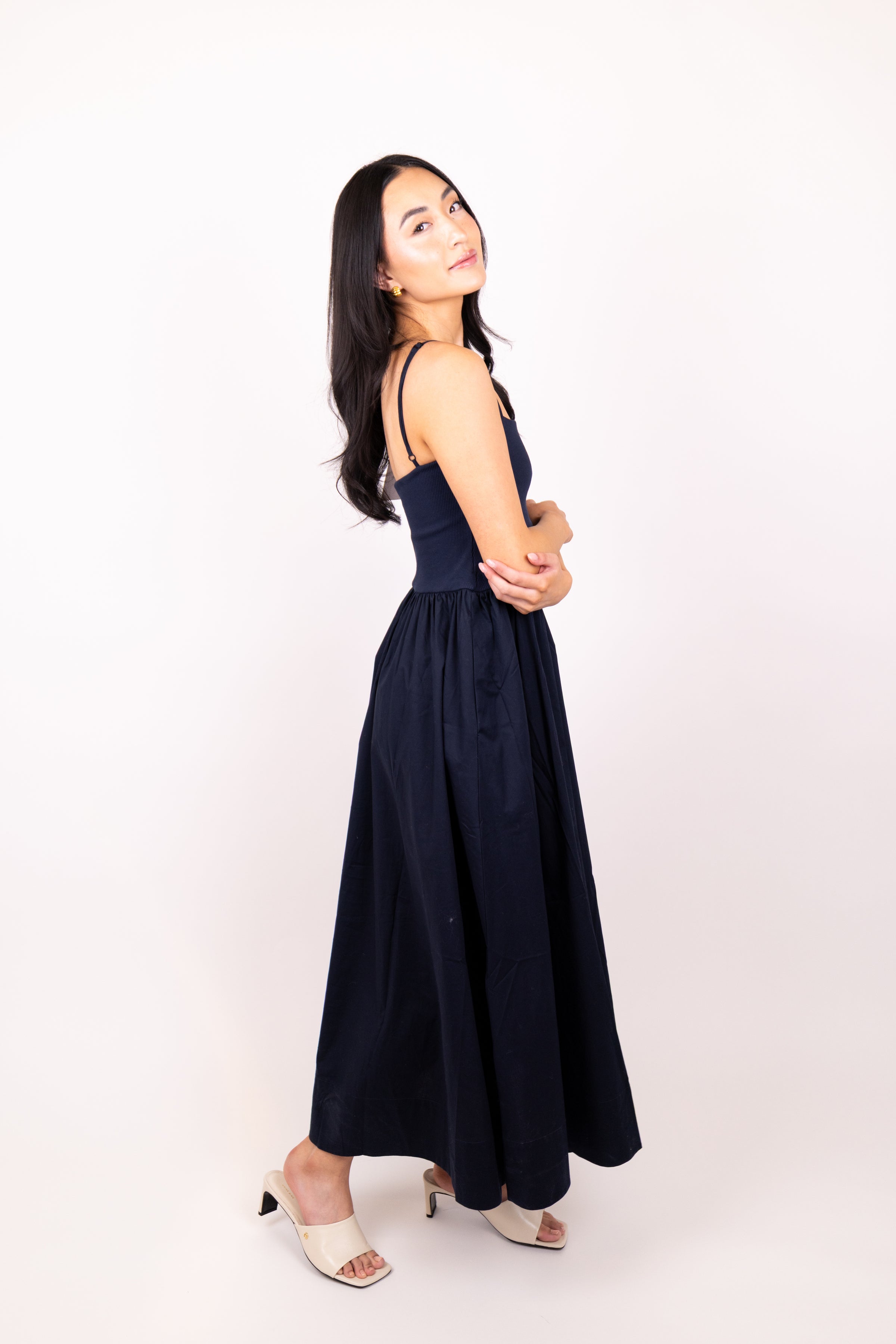 ワンピース deres 21st relax drape dress navy FT Soldout.NYC The Cami RSVP Dress Navy | cake