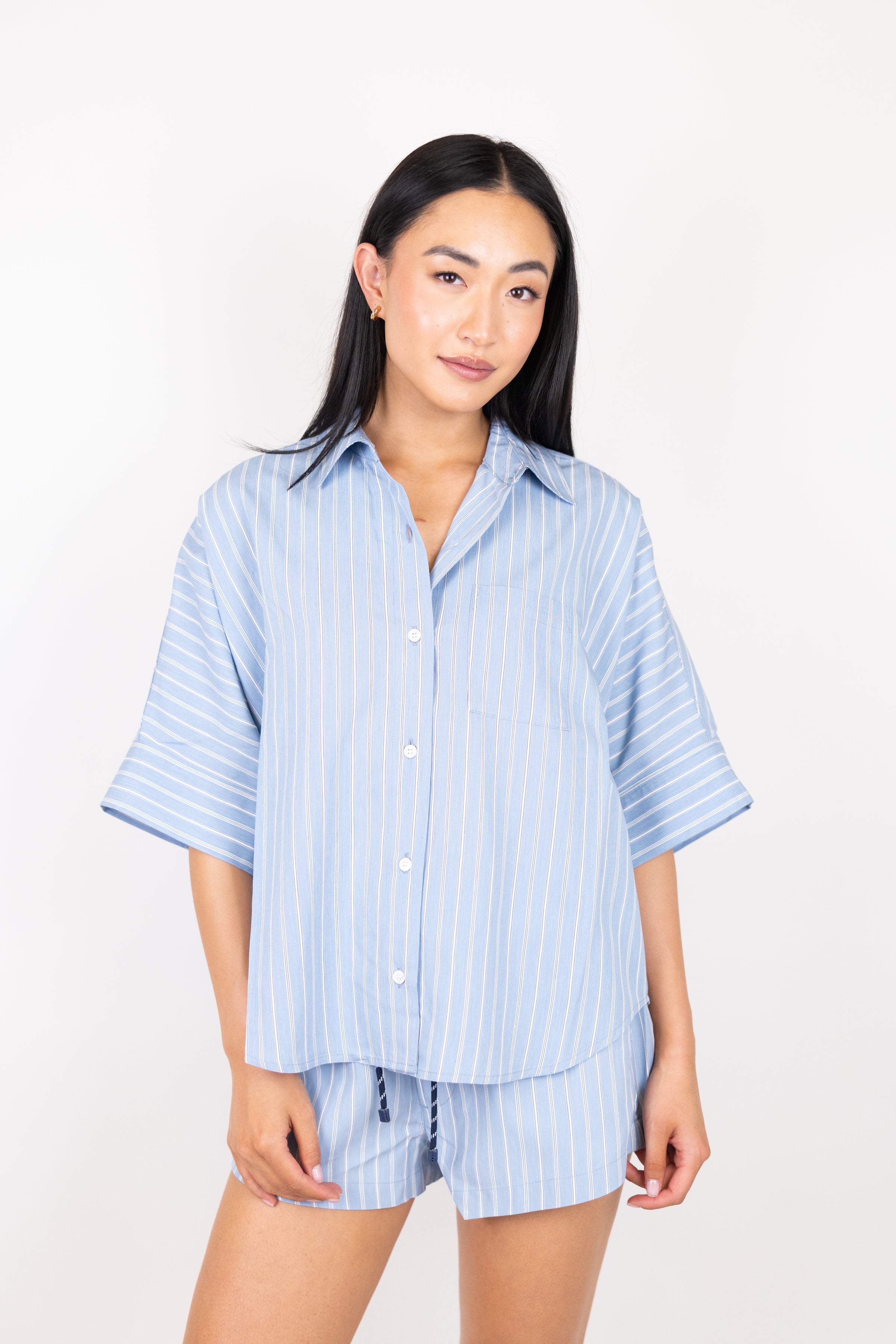 Citizens of Humanity Claire Origami Shirt Capri Stripe | cake
