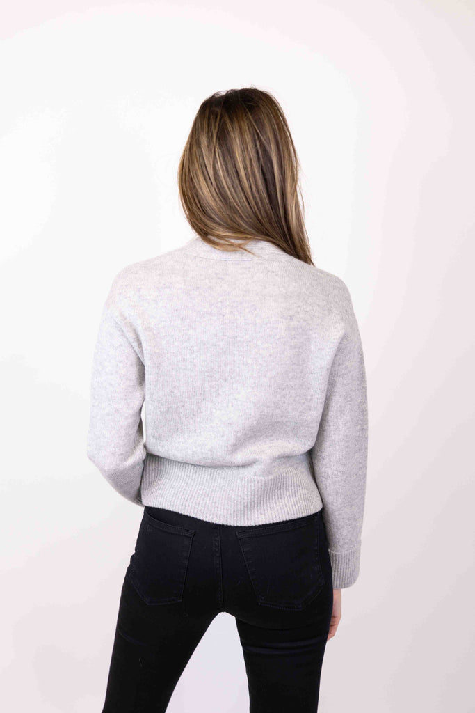 Wool and Cashmere Boxy Three-Button Cardigan