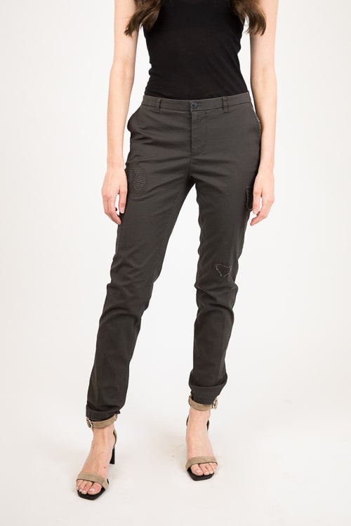 Stretch Cotton Destroyed Cargo Pant