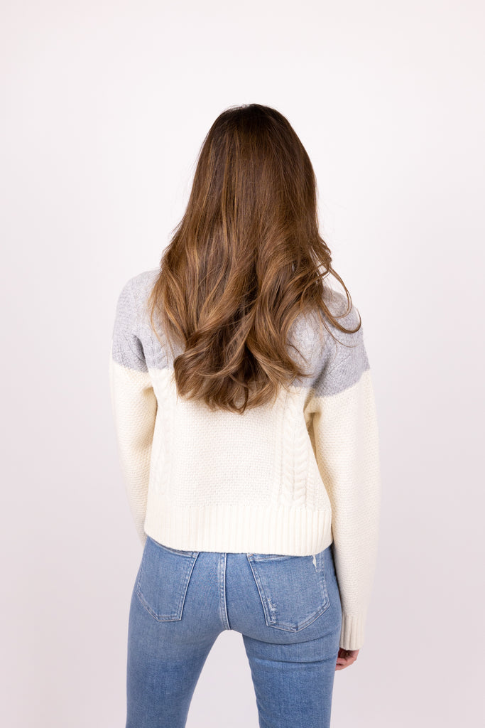 Merino Wool Cable Knit Turtleneck Sweater
