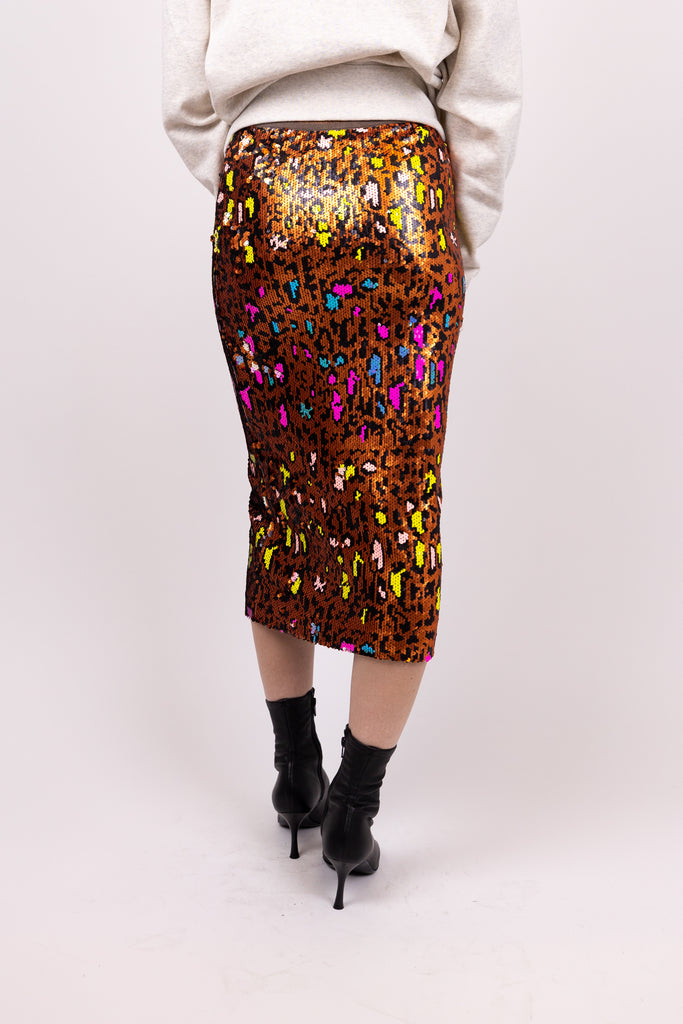 Neon Safari Sequin Liza Skirt