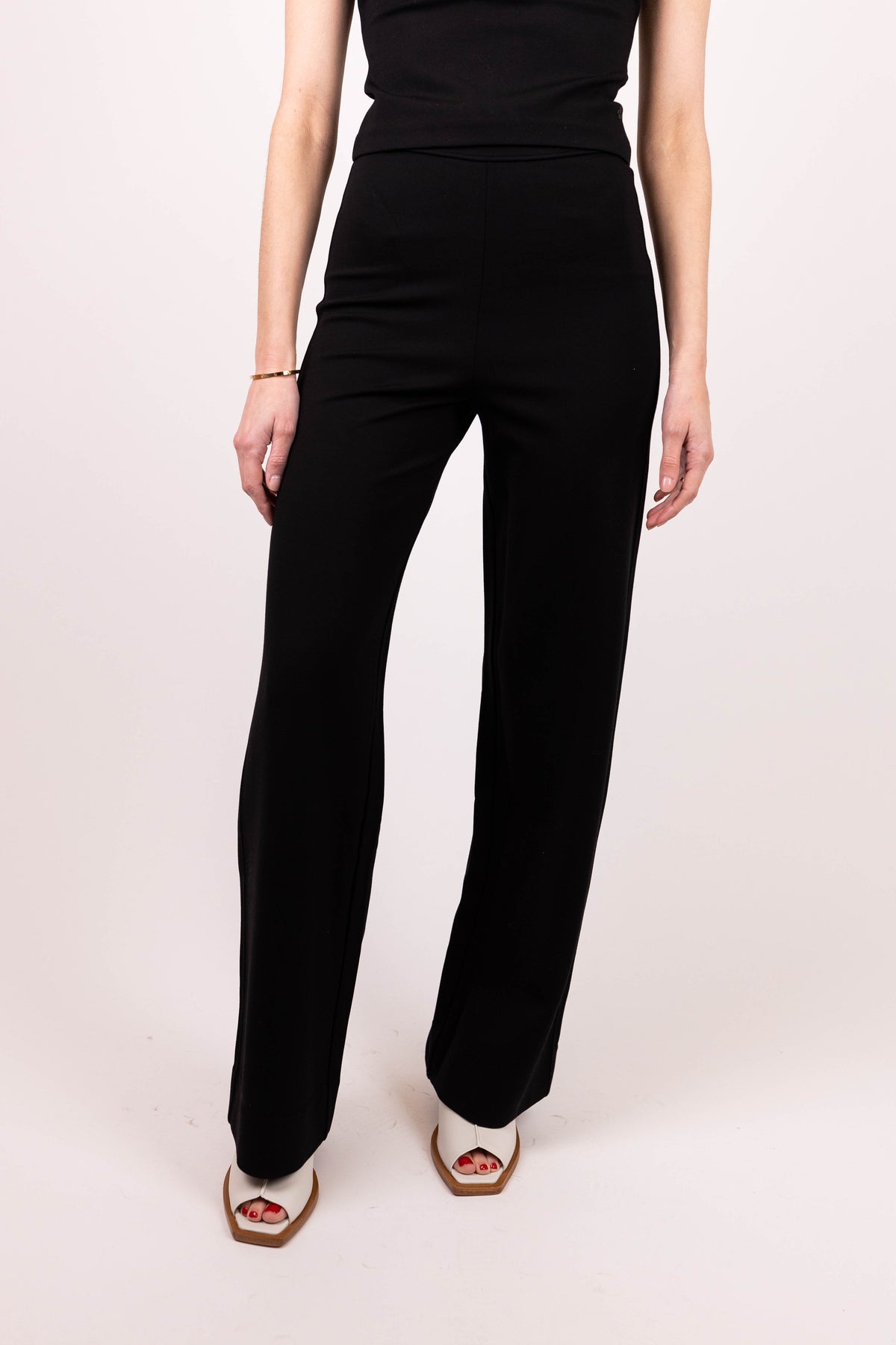 Irina Ponte Wide Leg Pant - Black