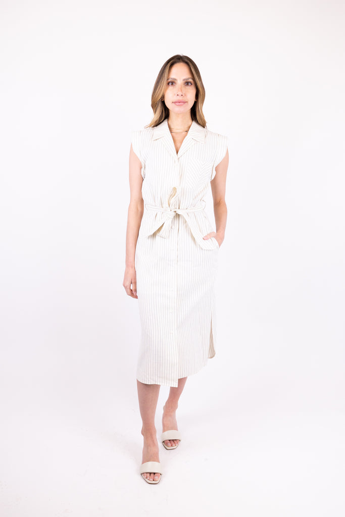 Helena Stripe Linen Dress