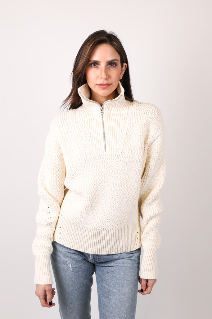 Lena Half Zip Cotton Sweater