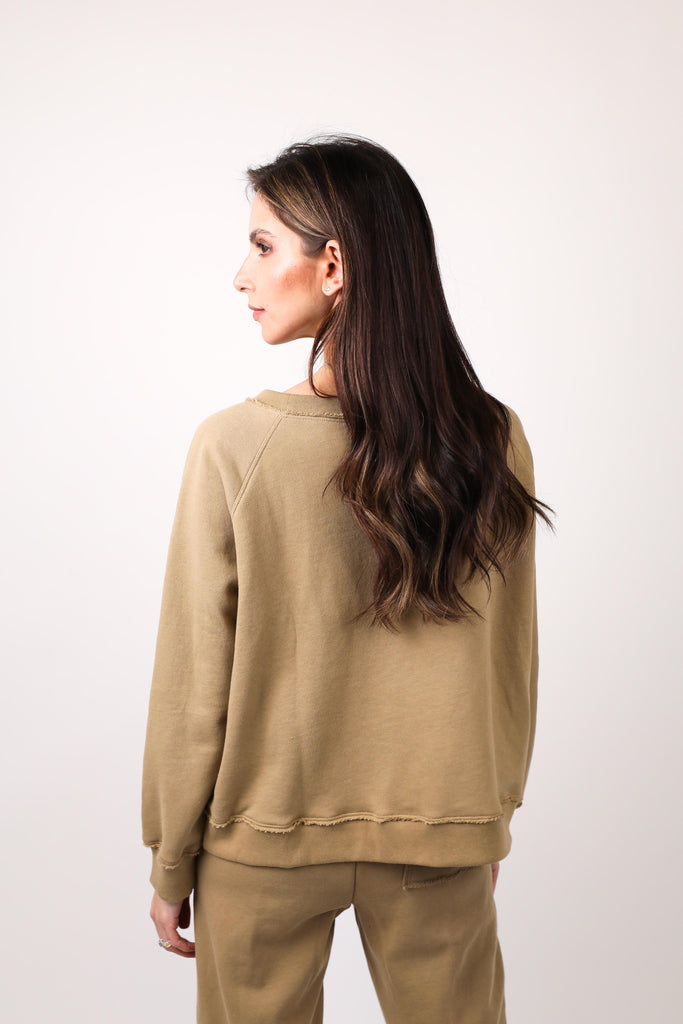 French Terry Off the Shoulder Sweatshirt