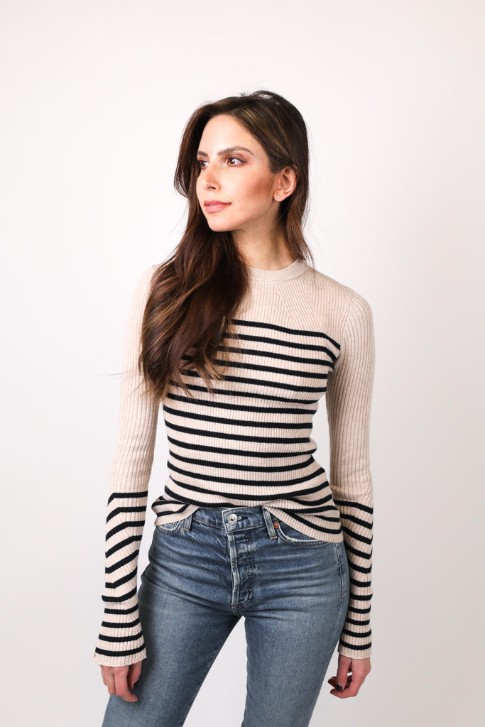 Kate Striped Cotton Cashmere Long Sleeve