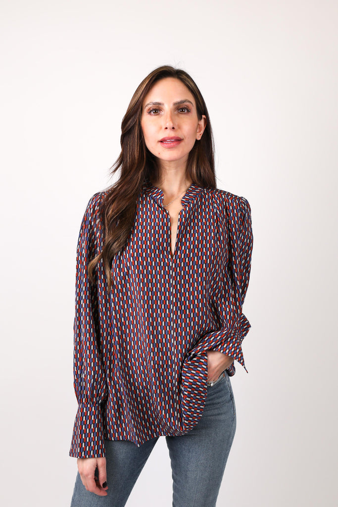 Carly Printed Silk Blouse